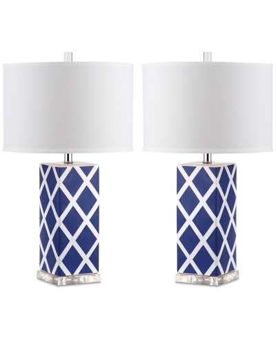 Safavieh Set Of 2 Garden Table Lamps In Navy