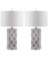 Safavieh Set Of 2 Garden Table Lamps In Grey