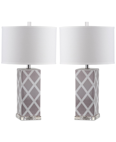 Safavieh Set Of 2 Garden Table Lamps In Grey
