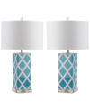 Safavieh Set Of 2 Garden Table Lamps In Light Blue