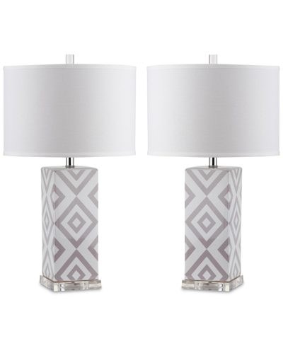 Safavieh Set Of 2 Diamonds Table Lamps In Grey