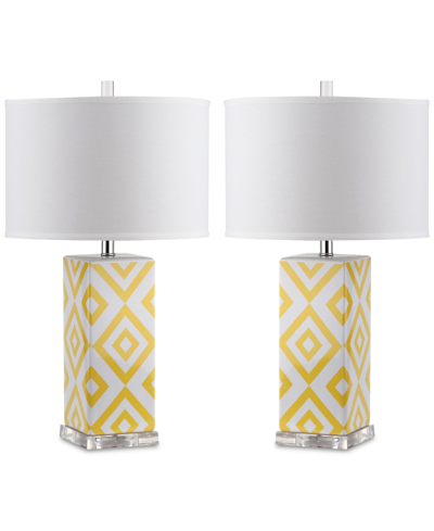 Safavieh Set Of 2 Diamonds Table Lamps In Yellow