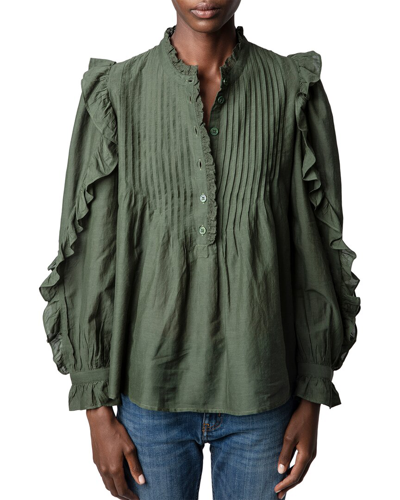 Zadig & Voltaire Timmy Tunic Top In Green