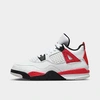 Nike Jordan Little Kids' Air Retro 4 Basketball Shoes In White/fire Red/black/neutral Grey
