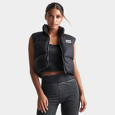Pink Soda Sport Supply And Demand Women's Haze Cropped Vest In Black 