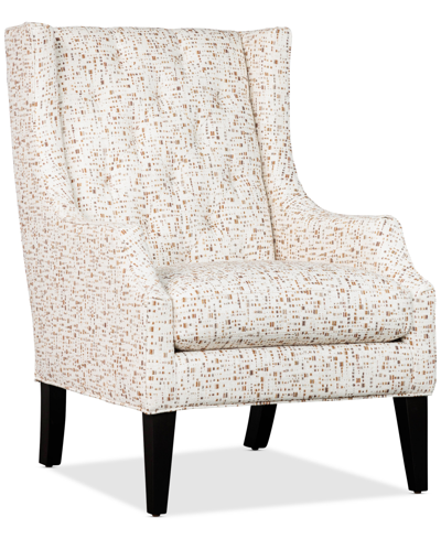 Furniture Landow Fabric Wing Chair, Created For Macy's In Bark