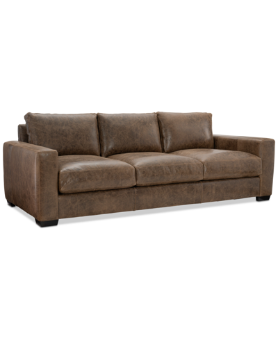 Furniture Dawkins 94" Leather Sofa, Created For Macy's In Stone