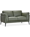 Furniture Keery 66.5" Leather Loveseat, Created For Macy's In Moss
