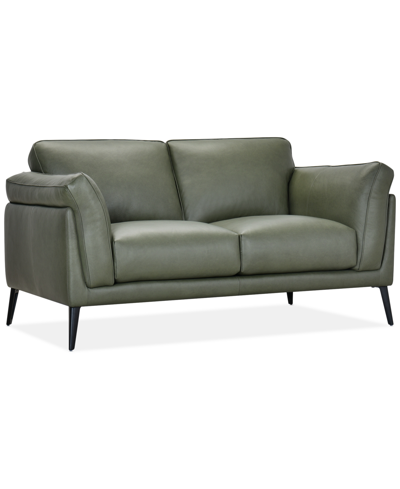 Furniture Keery 70" Leather Loveseat, Created For Macy's In Moss