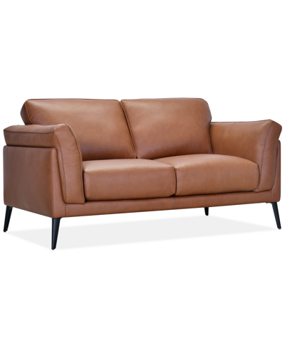 Furniture Keery 66.5" Leather Loveseat, Created For Macy's In Caramel