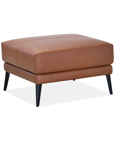 Furniture Keery 32" Leather Ottoman, Created For Macy's In Caramel