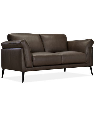 Furniture Keery 70" Leather Loveseat, Created For Macy's In Stout