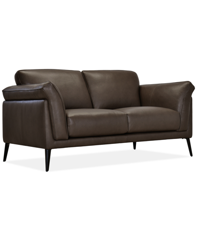 Furniture Keery 66.5" Leather Loveseat, Created For Macy's In Stout