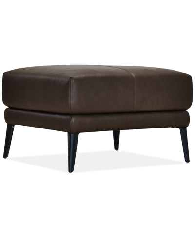 Furniture Keery 32" Leather Ottoman, Created For Macy's In Stout