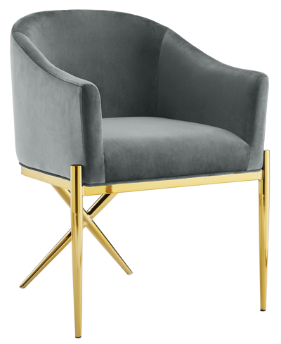 Best Master Furniture Dalton 32" Velvet Side Chair In Gray