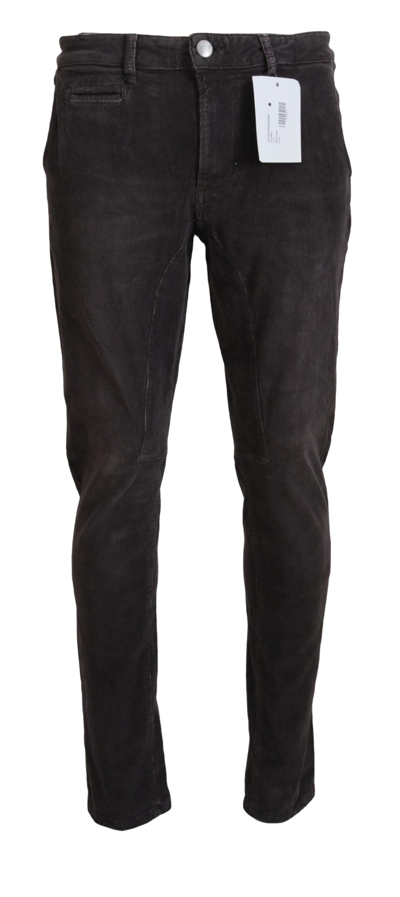 Acht Brown Cotton Straight Fit  Casual Trousers