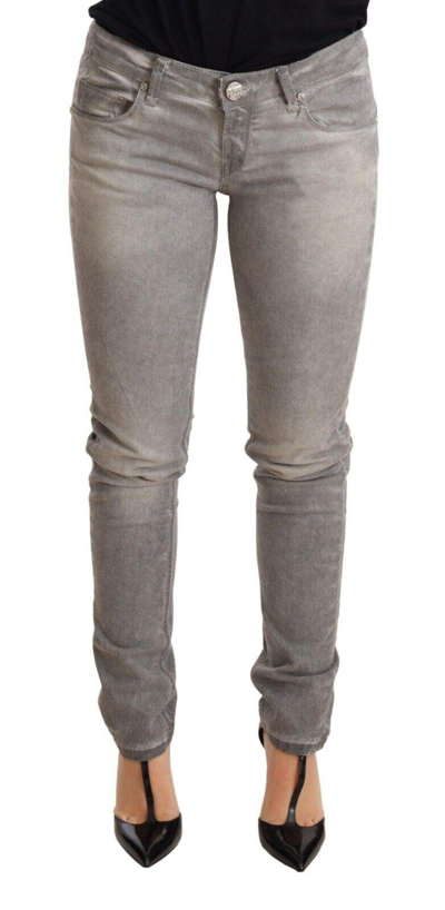 Acht Light Grey Washed Cotton Slim Fit Denim  Trouser Jeans