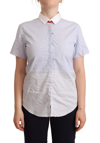Aglini Light Blue Cotton Short Sleeves Collared Polo Top In Light Blue
