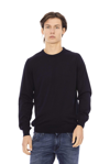 Baldinini Trend Black Fabric Men Sweater In Blue