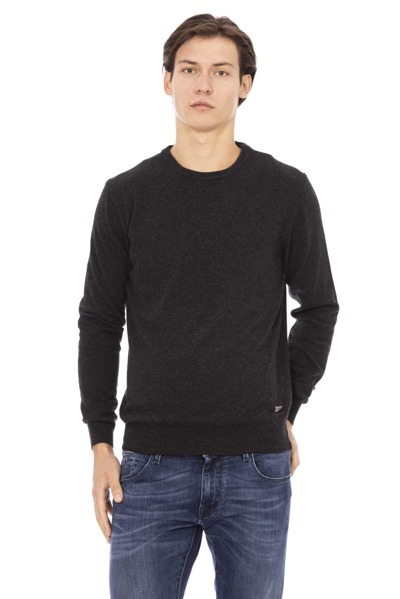 Baldinini Trend Gray Wool Sweater In Black