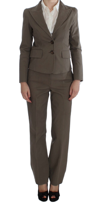 Bencivenga Beige Wool Cotton Suit