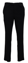 BENCIVENGA BLACK COTTON STRAIGHT FIT  FORMAL PANTS