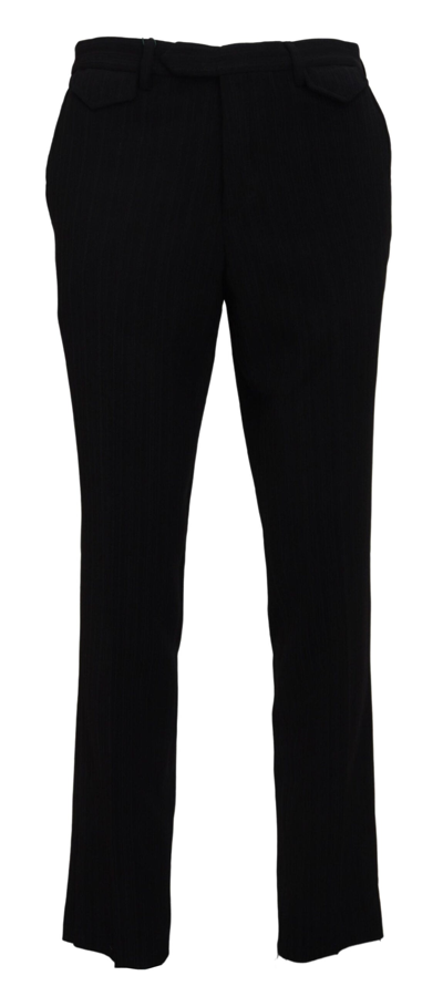 Bencivenga Black Cotton Straight Fit  Formal Trousers