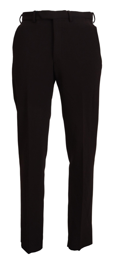 Bencivenga Brown Straight Fit Formal  Trousers