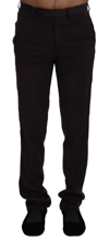 Bencivenga Brown Straight Fit Formal  Pants In Brown