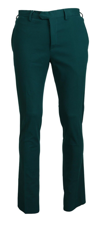 Bencivenga Green Straight Fit  Formal Trousers Pants In Green