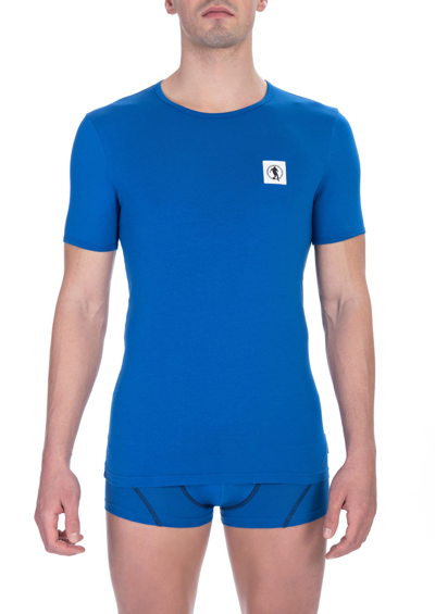 Bikkembergs Army Cotton T-shirt In Blue