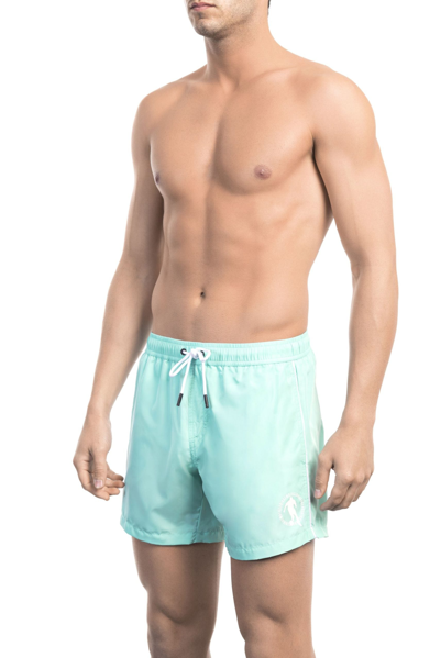 Bikkembergs Black Polyester Swimwear In Light-blue