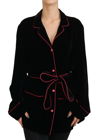 Dolce & Gabbana Black Button Belted Blazer Viscose Jacket In Black