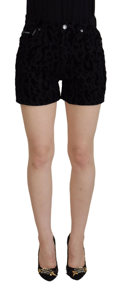 Dolce & Gabbana Black Denim Cotton Stretch Hot Trousers Shorts
