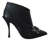 DOLCE & GABBANA BLACK DEVOTION QUILTED BUCKLED ANKLE BOOTS SHOES