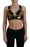 DOLCE & GABBANA BLACK GOLD SLEEVELESS CROPPED BUSTIER TOP