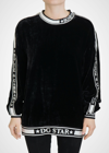 Dolce & Gabbana Black Velvet Crewneck Pullover Sweater In Black