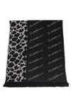 Cavalli Class Black Wool Scarf In Black