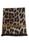 CAVALLI CLASS BROWN WOOL SCARF