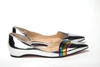 Christian Louboutin Silver Patentleather Flat Point Toe Shoe In Silver