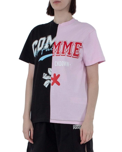 Comme Des Fuckdown Cotton Tops & Women's T-shirt In Pink
