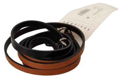 Costume National Brown Leather Silver Tone Buckle Belt