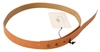 Costume National Orange Leather Silver Fastening Belt In Orange