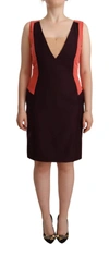 COTE MULTICOLOR POLYESTER SLEEVELESS SHEATH KNEE LENGTH DRESS