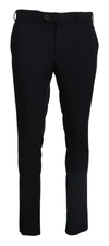 Domenico Tagliente Doico Tagliente Black Tapered Dress Formal Pants In Black