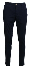 Domenico Tagliente Doico Tagliente Dark Blue Cotton Skinny  Pants In Blue