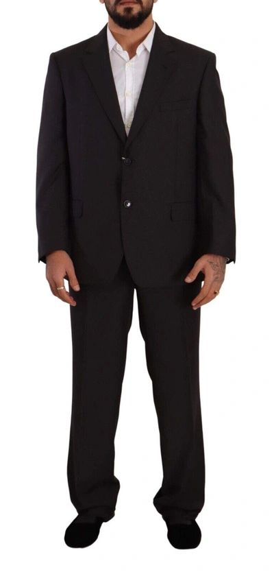 Domenico Tagliente Doico Tagliente Gray Polyester Single Breasted Formal Suit In Black