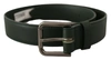 DOLCE & GABBANA ARMY GREEN LEATHER LOGO METAL WAIST BUCKLE BELT