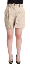 Dolce & Gabbana Beige Cotton High Waist Trouser Cargo Shorts In Beige