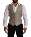 DOLCE & GABBANA BEIGE WOOL SINGLE BREASTED WAISTCOAT VEST